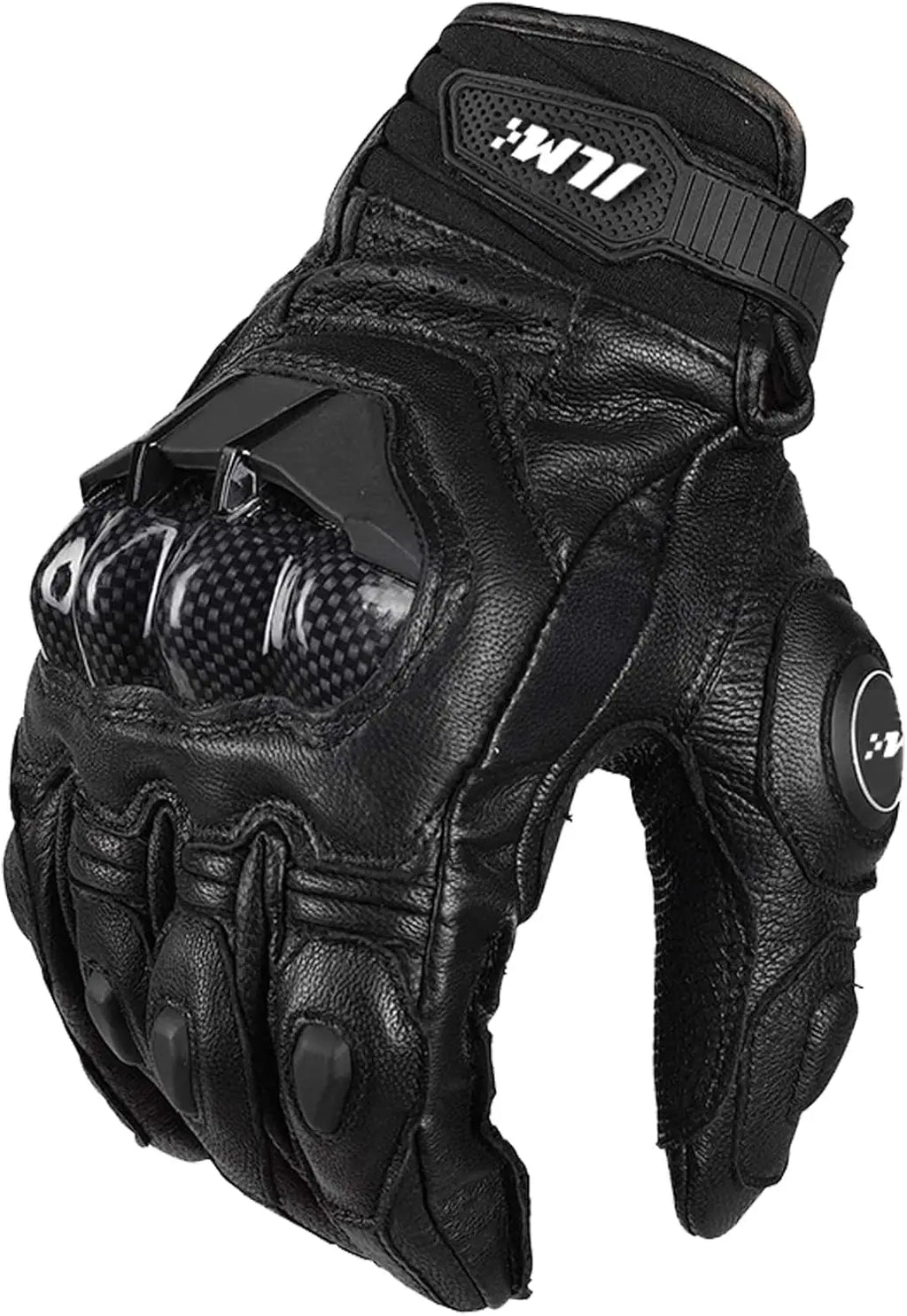 Touchscreen Motorcycle Gloves for Men and Women, Air Flow Leather, Model GRC01 (L, Black)