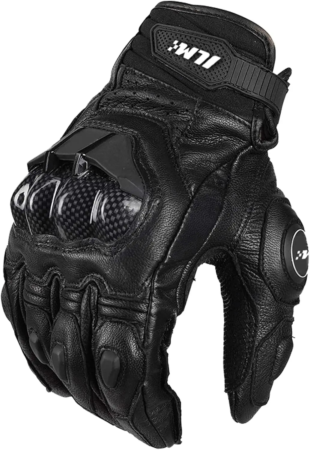 Touchscreen Motorcycle Gloves for Men and Women, Air Flow Leather, Model GRC01 (L, Black)