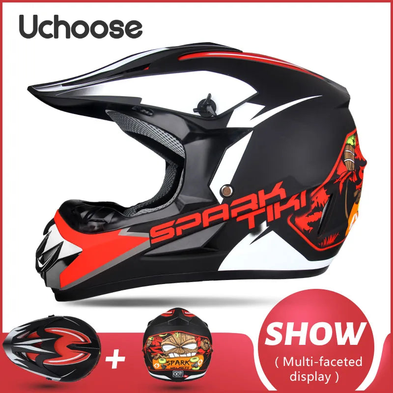 UCHOOSE Professional Motorcycle Helmet Motocross Off-Road Helm Children Moto Bike Accessories