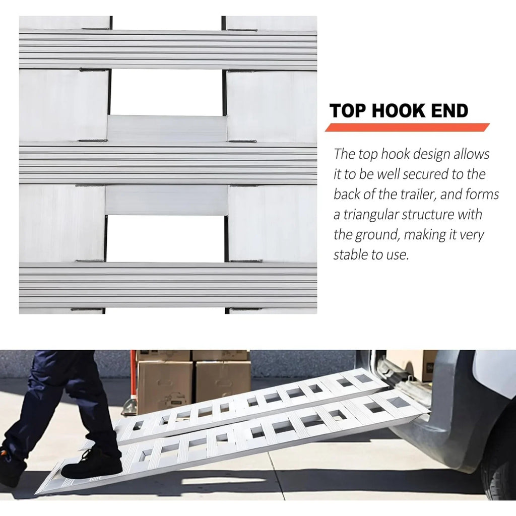 2pcs Aluminum Trailer Ramps, 6800lbs 72" x 15" Heavy-Duty Anti-Slip Truck Car Auto Trailer Ramps Universal Loading Ramp