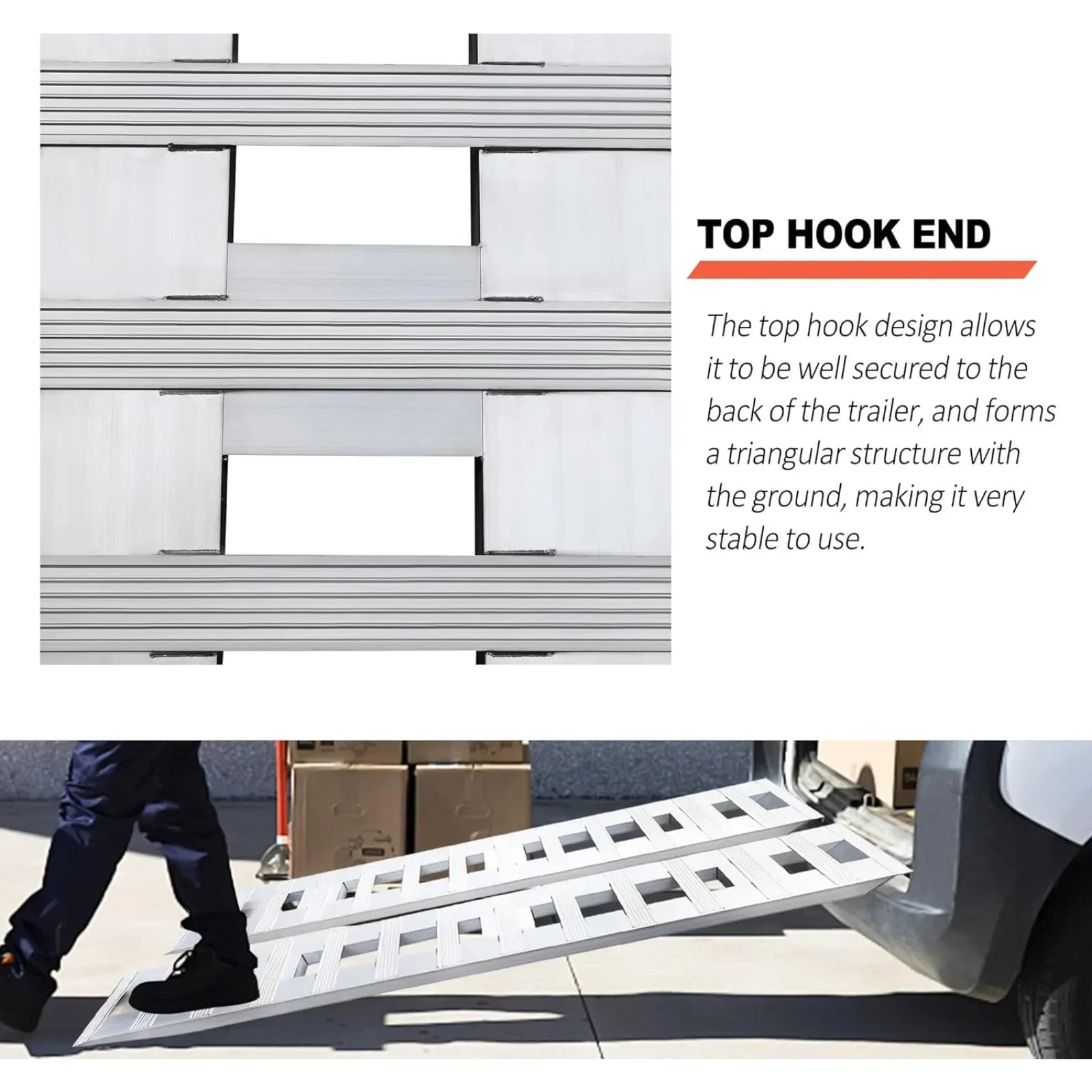 2pcs Aluminum Trailer Ramps, 6800lbs 72" x 15" Heavy-Duty Anti-Slip Truck Car Auto Trailer Ramps Universal Loading Ramp