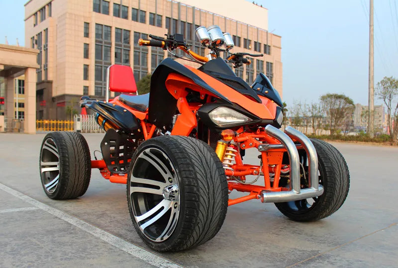 Gas Powered 250cc 4 Wheeler Quad Bike ATV with Manual Chain Drive and Equipped Differential Lock for Adults