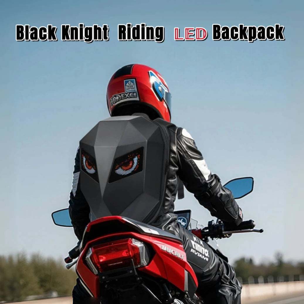 LED Motorcycle Rider Backpack with Eye Glow pattern Helmet Mochilas para Waterproof Laptops Bag Saco Moto Schoolbag