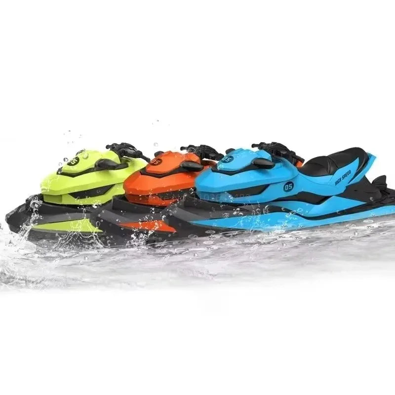 Mini Jet Ski High-Speed RC Motorboat 2.4G Remote Control Electric Boat for Kids double motor Summer Water Play Ideal as a gift