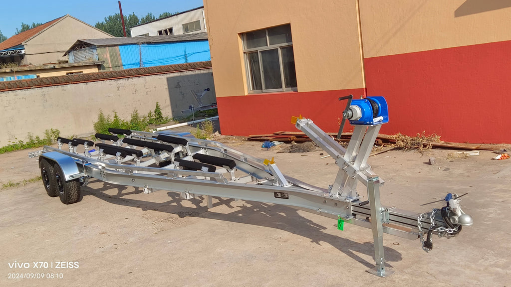 9M Aluminum Boat & Watercraft Trailer with Wooden Bunks Tandem Axle DOT Certified