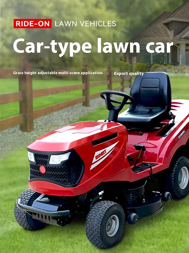 Deposit Four-wheel Drive Tractor-style Lawn Mower for Home Lawn Weeding Golf and Soccer Field Care and Car Driving Functionality