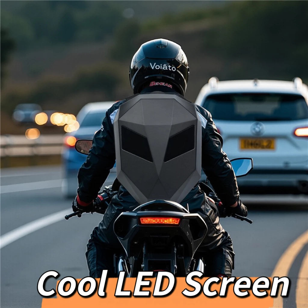 LED Motorcycle Rider Backpack with Eye Glow pattern Helmet Mochilas para Waterproof Laptops Bag Saco Moto Schoolbag