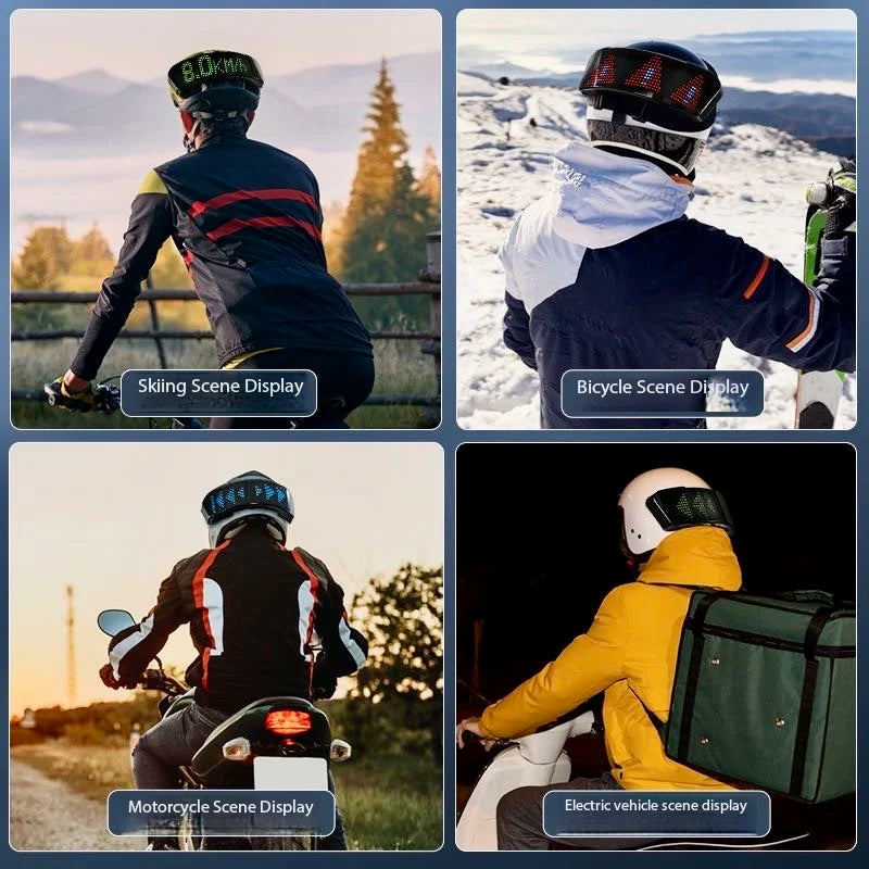 APP LED Helmet Display Motorcycle Helmet Tail Light Helmet Warning Light Moto Accessories Glowing device