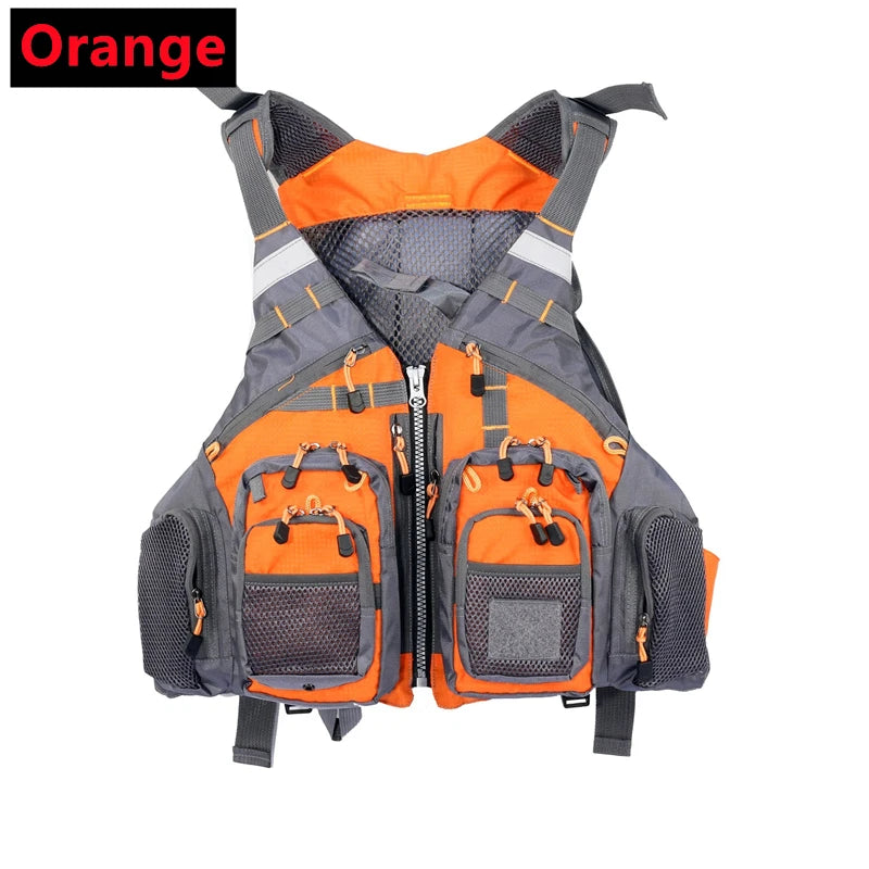 Outdoor Fishing Vest Sailing Life Jacket Vest Adjustable Breathable Foam Floating Polyester Mesh Design Safe Fishing Kayak Vest