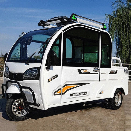 Cheap Price 800W Adults Three-wheel 3 Seat Fully Enclosed Electric Passenger Tricycle Cargo Scooter Pickup Truck Car For Sale