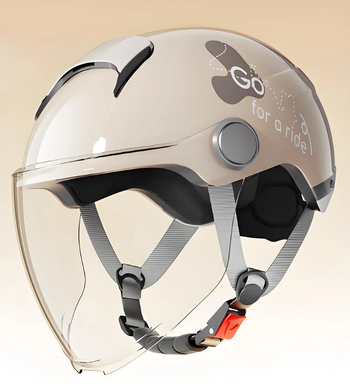 E-Bike Motorcycle Half Helmet | ABS EPS Shell, Anti-Wind Visor, Safety Certified | Winter Ear Pads (Optional - Separate Purchase