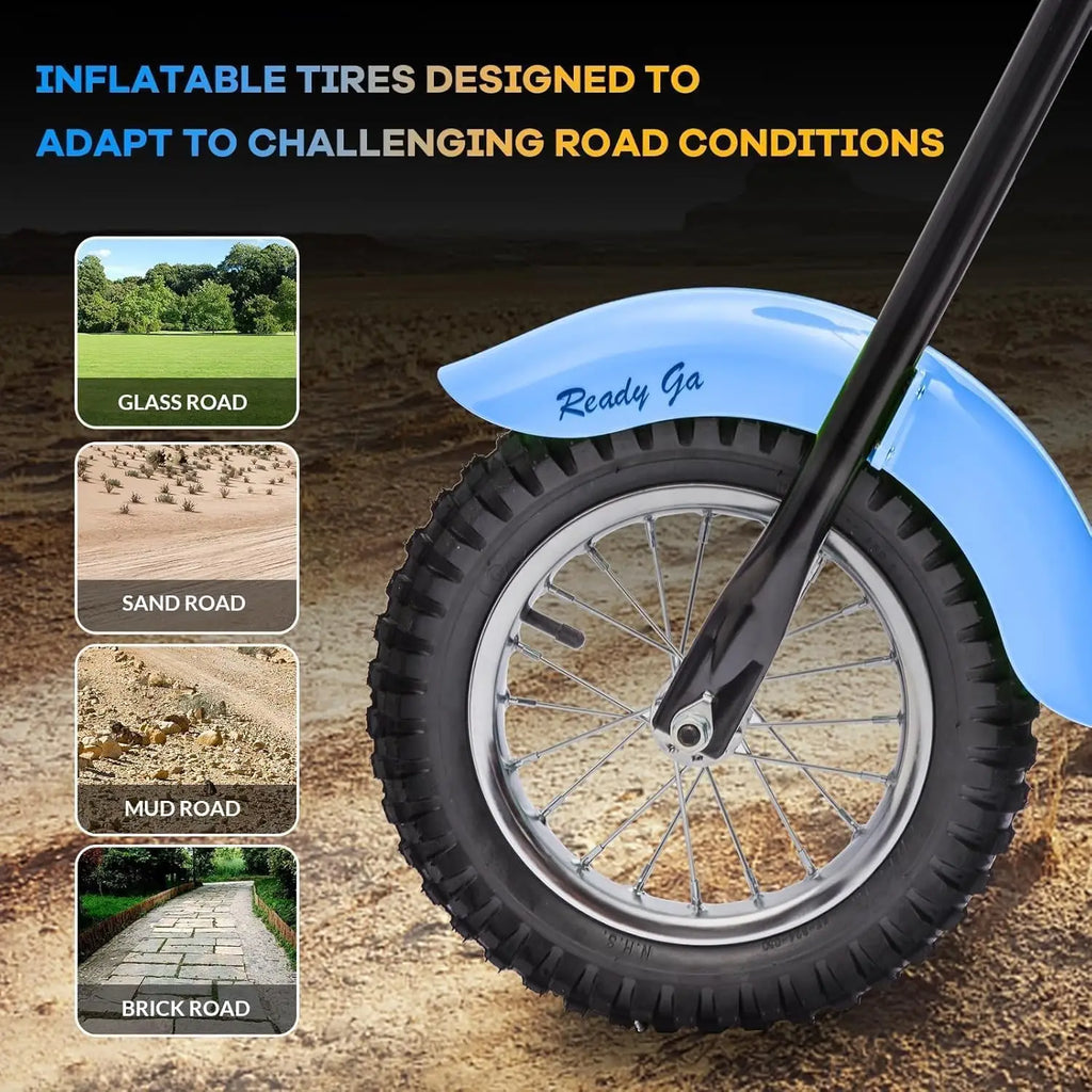 Electric Motorcycle for Kids 24v 250w Electric Dirt Bike with 2 Speed Up to 14 MPH & 60 Minutes Continuous Off-Road Dirt Bike