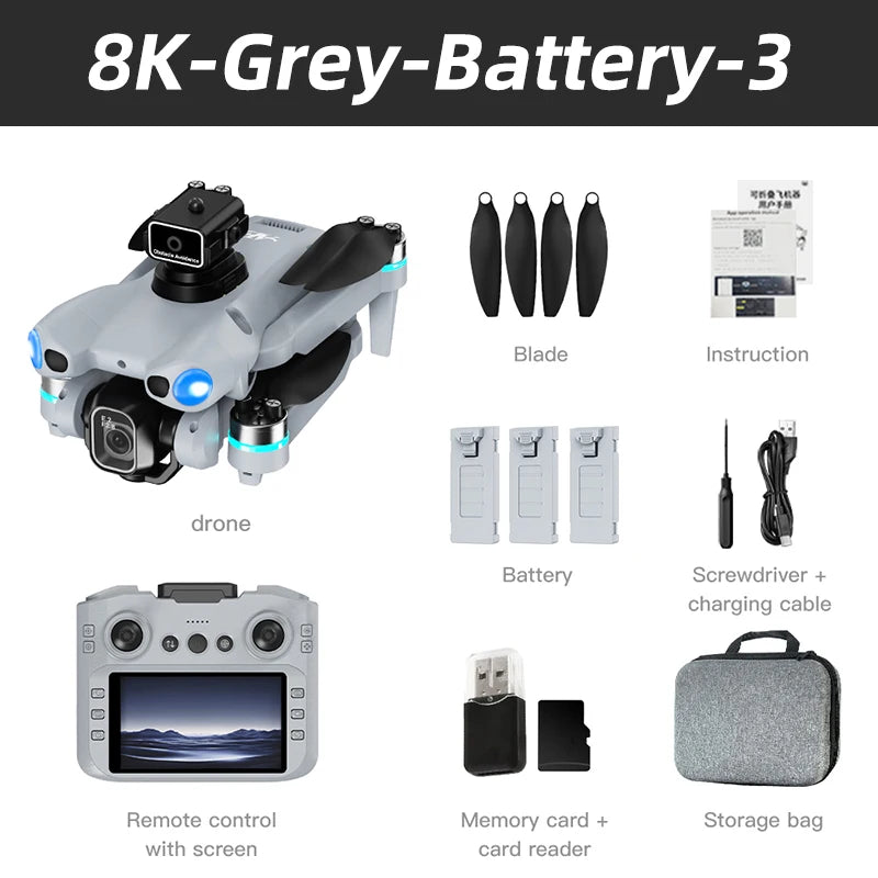 For Xiaomi 2026 NEW AE5 Drone 4K Professional 8K HD Camera Remote Control with screen WIFI UAV Brushless Foldable Quadcopter Toy