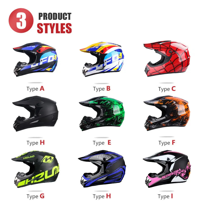 UCHOOSE Professional Motorcycle Helmet Motocross Off-Road Helm Children Moto Bike Accessories