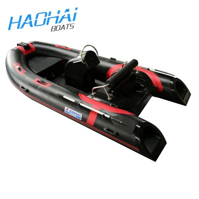 13ft 3.9m Double Model Hypalon Inflatable Boats 1.2mm Fiberglass and PVC Rib Motor Boat With Deep V Hull for Outdoor Fishing