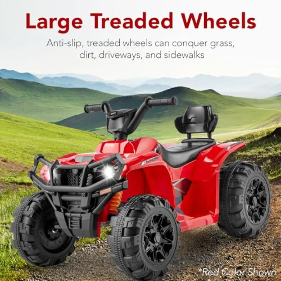 Best Choice Products 12V Ride-On Electric ATV 4-Wheeler Quad Car Toy w/Bluetooth Audio 2.4mph Max Speed Treaded Tires LED Headl
