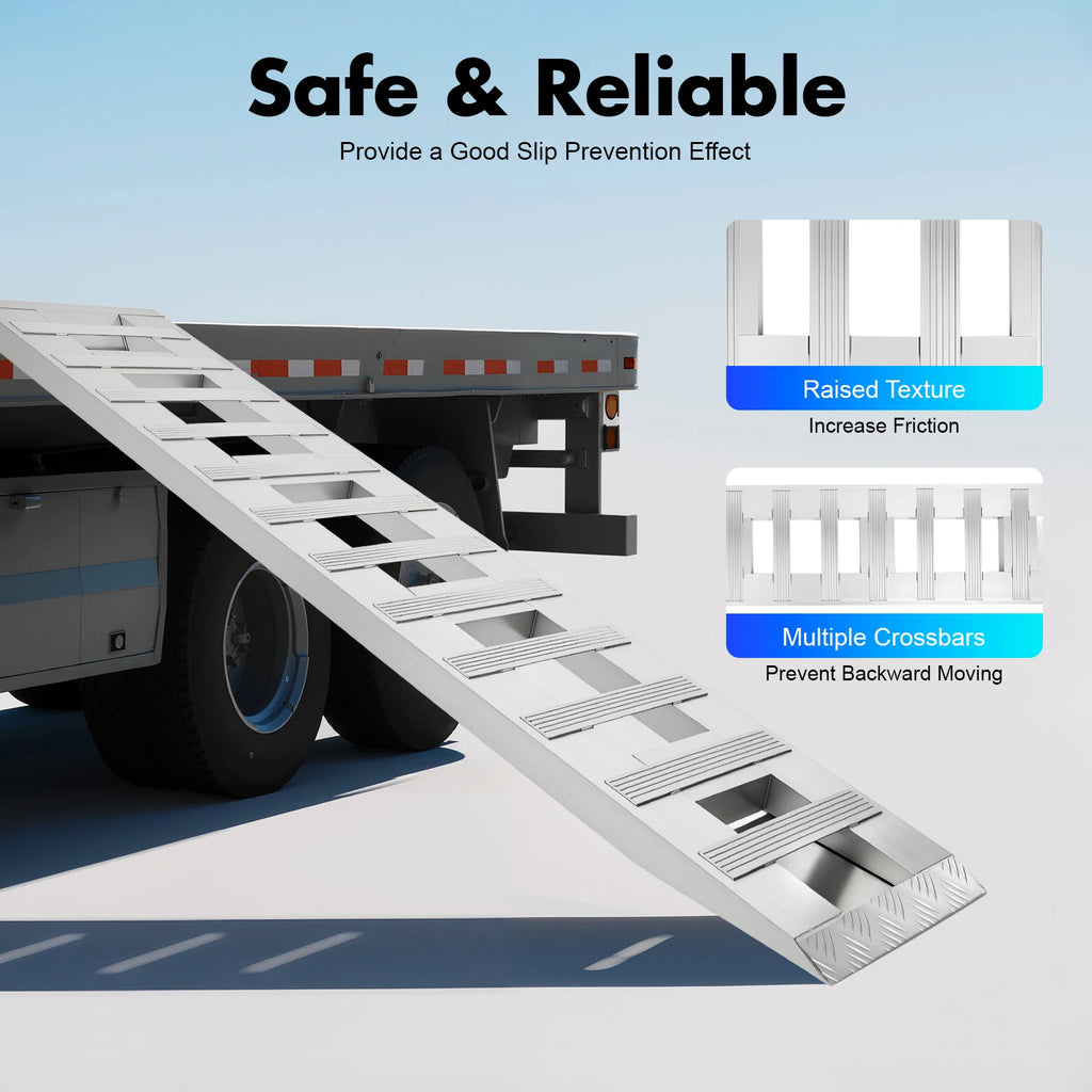 2pcs Aluminum Trailer Ramps, 6800lbs 72" x 15" Heavy-Duty Anti-Slip Truck Car Auto Trailer Ramps Universal Loading Ramp