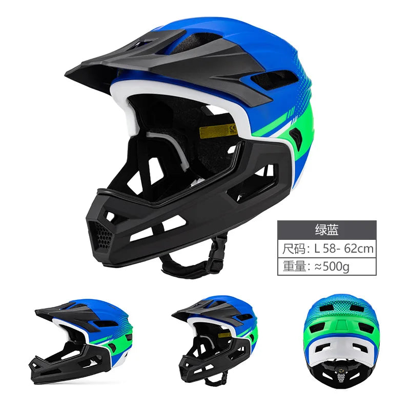 Detachable Face Guard Mountain Bike Helmet Full Coverage for Extreme Sports and Trail Riding
