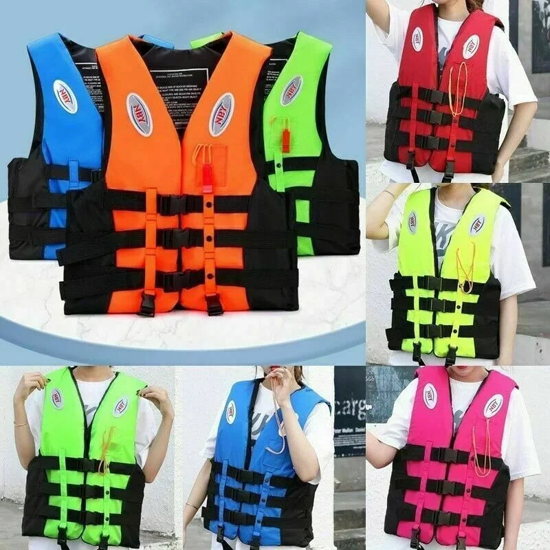 Life Jacket Ski Motorboats Wakeboard Raft Rescue Boat Vest Swimming Fishing Drift Clothing for Adult Children