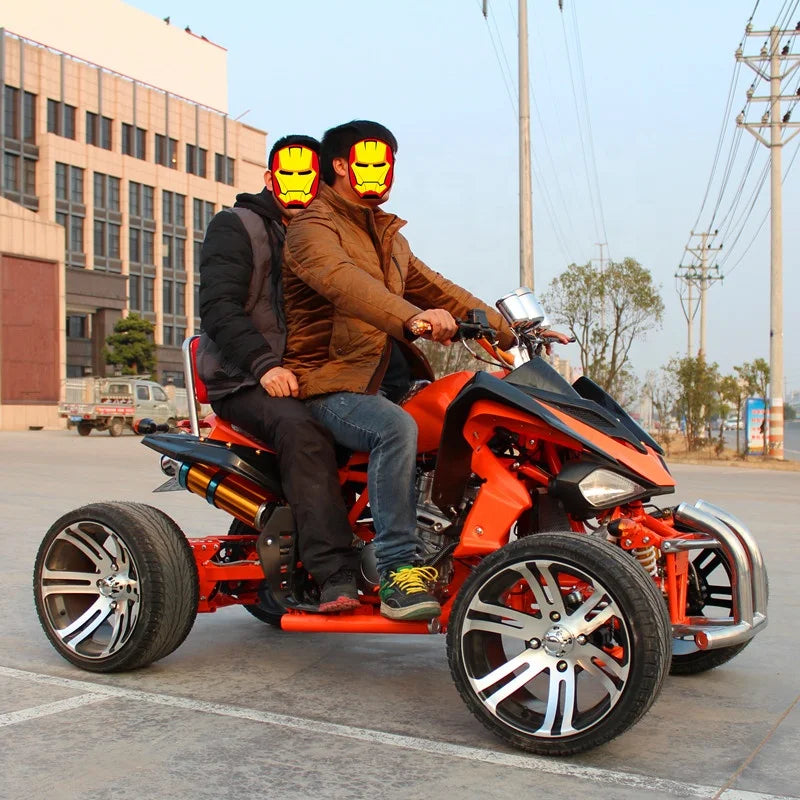 Gas Powered 250cc 4 Wheeler Quad Bike ATV with Manual Chain Drive and Equipped Differential Lock for Adults