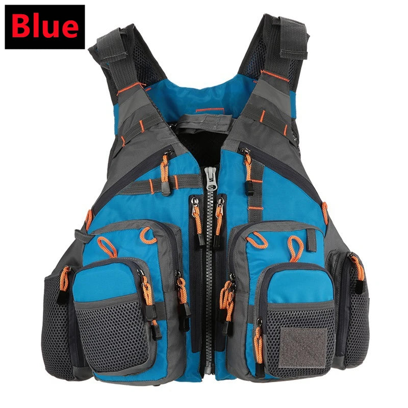 Outdoor Fishing Vest Sailing Life Jacket Vest Adjustable Breathable Foam Floating Polyester Mesh Design Safe Fishing Kayak Vest