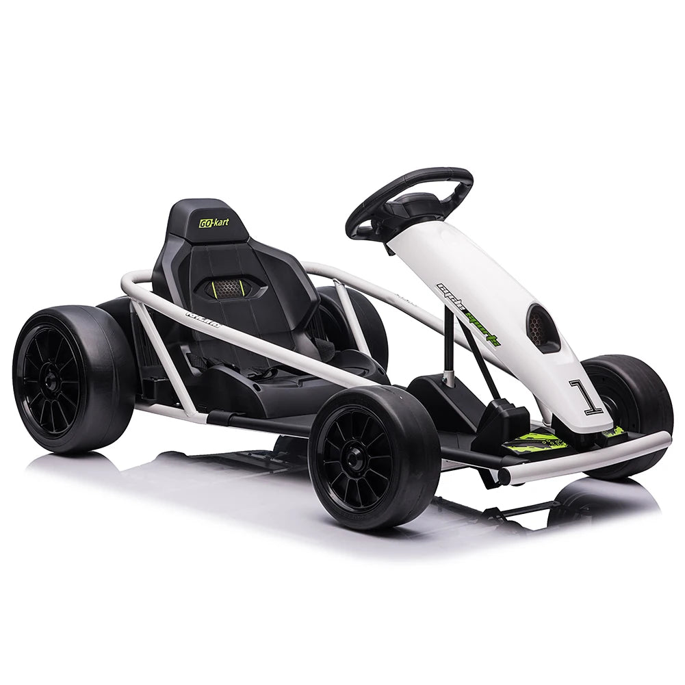 24V Powerful Go Kart With 300W*2 Motors 8.1MPH High Speed Drifting Ride On Vehicle 155lbs Max Load Outdoor Fun With Music & Hor