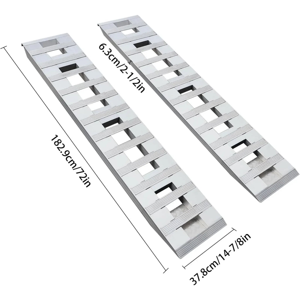 2pcs Aluminum Trailer Ramps, 6800lbs 72" x 15" Heavy-Duty Anti-Slip Truck Car Auto Trailer Ramps Universal Loading Ramp