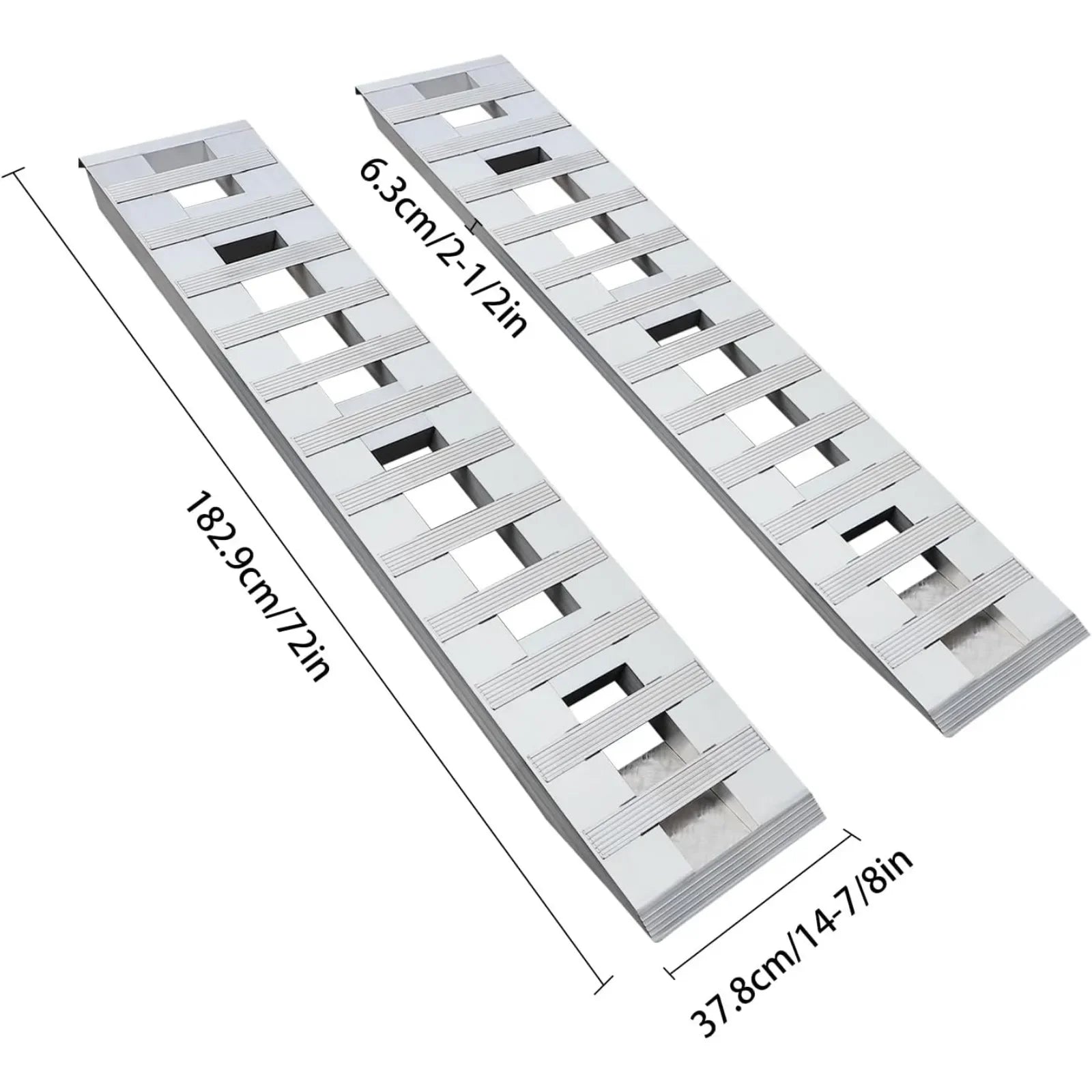 2pcs Aluminum Trailer Ramps, 6800lbs 72" x 15" Heavy-Duty Anti-Slip Truck Car Auto Trailer Ramps Universal Loading Ramp