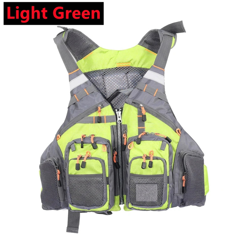 Outdoor Fishing Vest Sailing Life Jacket Vest Adjustable Breathable Foam Floating Polyester Mesh Design Safe Fishing Kayak Vest