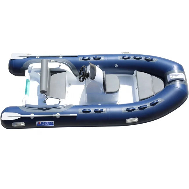 13ft 3.9m Double Model Hypalon Inflatable Boats 1.2mm Fiberglass and PVC Rib Motor Boat With Deep V Hull for Outdoor Fishing
