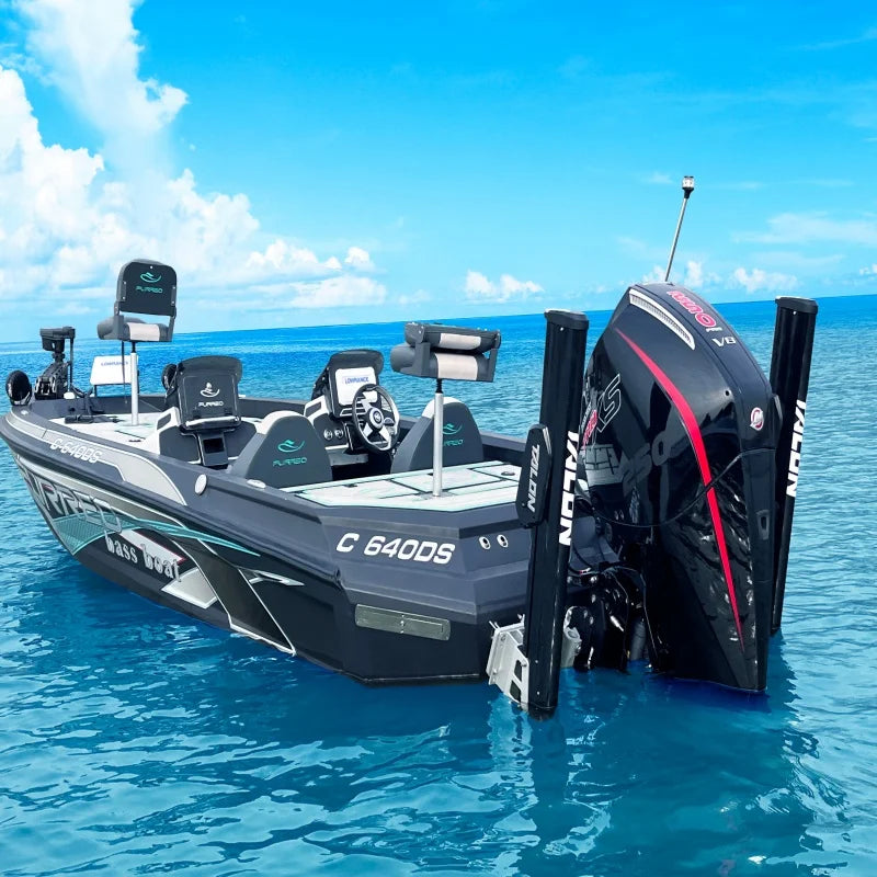 New FURREO 17FT Aluminum Bass Boat for Fishing & Sports Petrol Engine 90-110km/h Speed