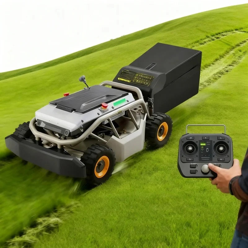 Customized Remote Control Lawn Mower 4WD 85% 40°Slope(Wide Wheels Edition) Cutter for Steep Slopes Smart Remote Mower