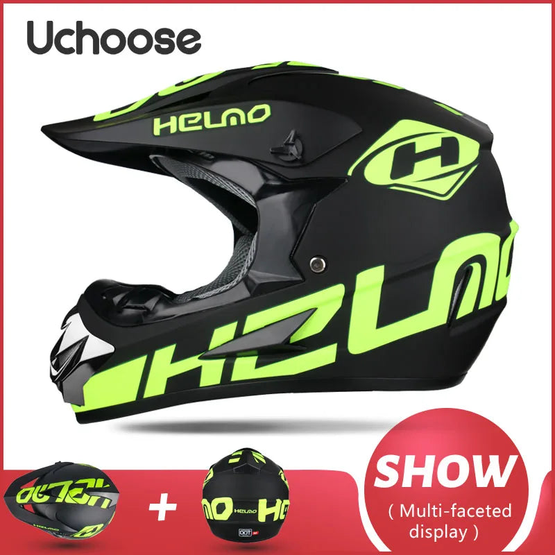 UCHOOSE Professional Motorcycle Helmet Motocross Off-Road Helm Children Moto Bike Accessories