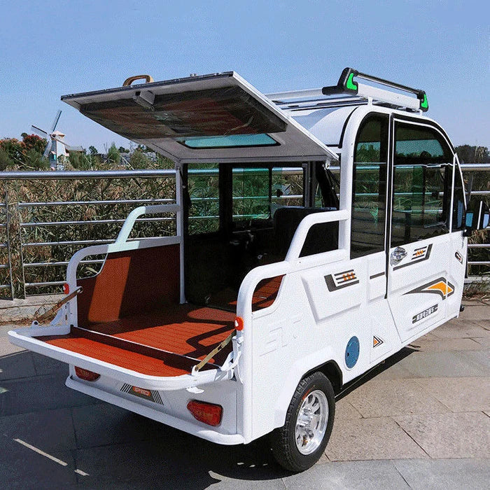 Cheap Price 800W Adults Three-wheel 3 Seat Fully Enclosed Electric Passenger Tricycle Cargo Scooter Pickup Truck Car For Sale