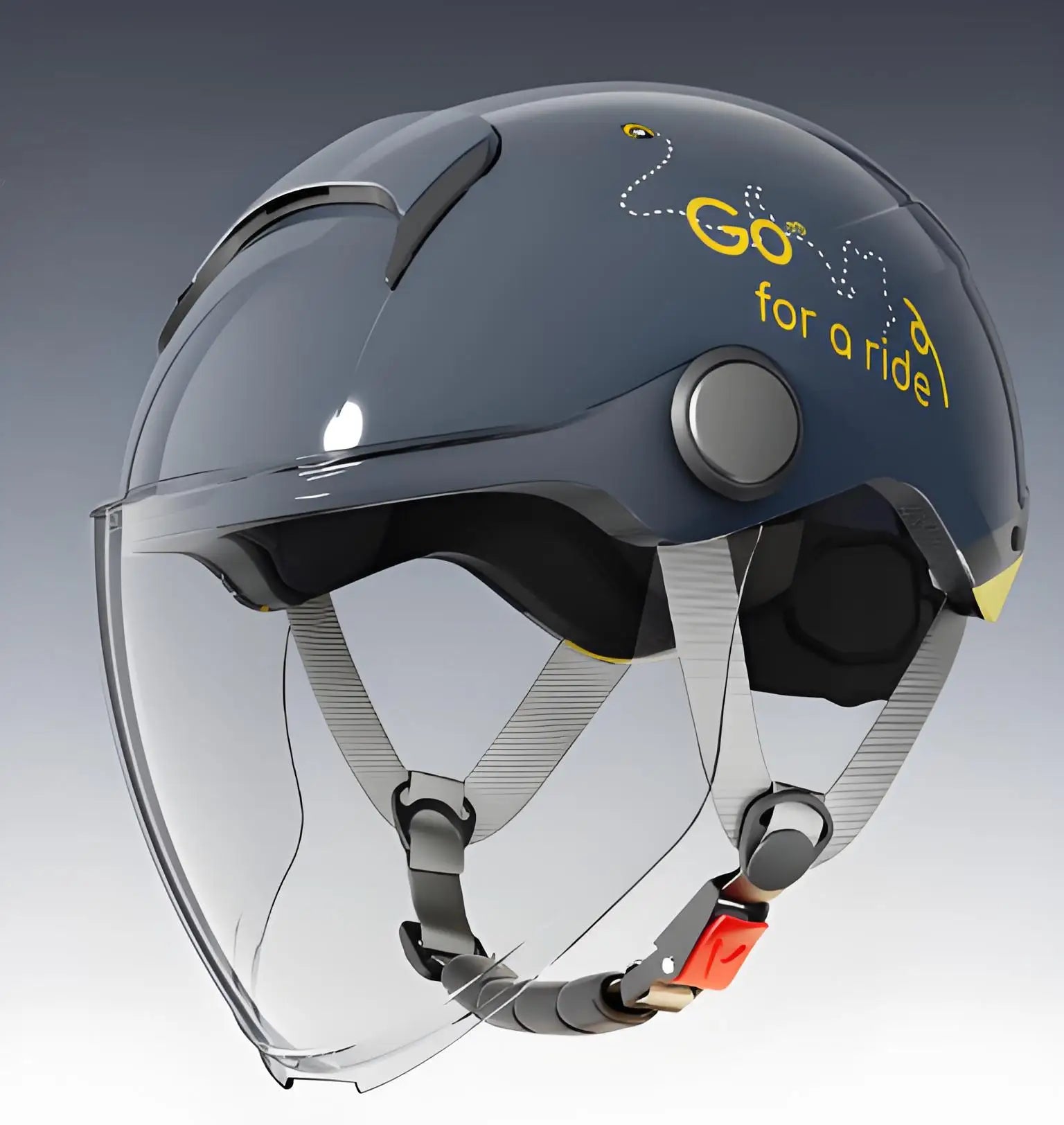 E-Bike Motorcycle Half Helmet | ABS EPS Shell, Anti-Wind Visor, Safety Certified | Winter Ear Pads (Optional - Separate Purchase