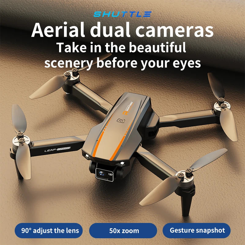 H31 Foldable VR Drone With 360 Flip Camera Adjustable HD Optics Altitude Control Dual Batteries 8-10 Min Flight Bundle