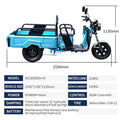 Factory Hot Selling Best Cargo E Trike 60V 800W Heavy  3 Wheel Electric  12" Fat Tire Adult  Delivery Tricycles For