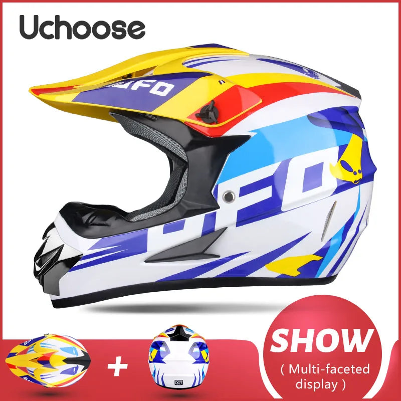 UCHOOSE Professional Motorcycle Helmet Motocross Off-Road Helm Children Moto Bike Accessories