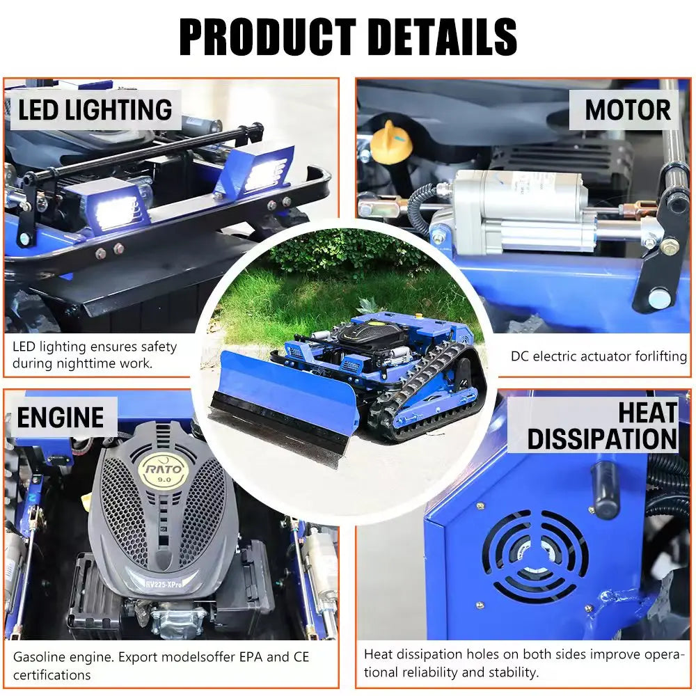 Customized Remote-controlled Lawn Mower with Snow Shovel, Automatic Robotic Lawn Mower Cutter for Steep Slopes Mower
