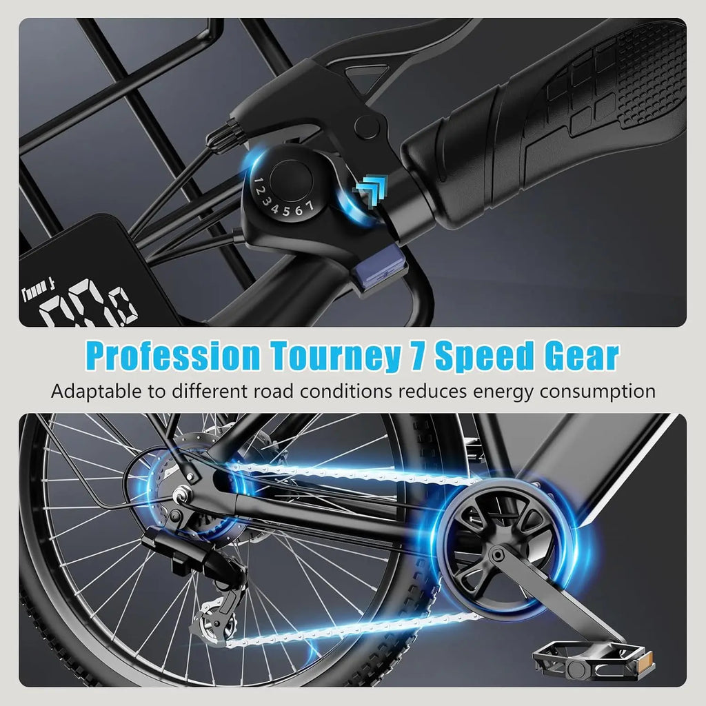 Electric Bike for Adults Teens,1500W Peak Ebike,60Miles 25MPH E Mountain Bike,26" Electric Bicycle with 48V Removable, Custom