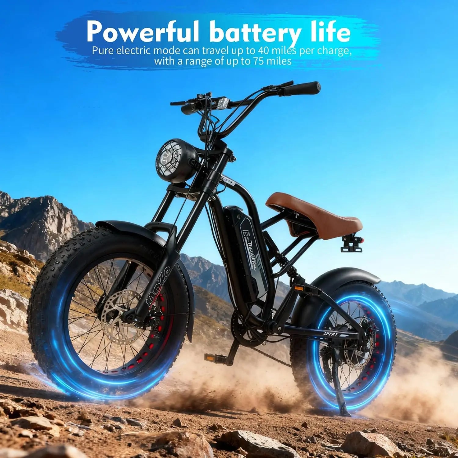 Electric Bike for Adults 48V/20AH Battery 1500W Peak Motor, 20" Fat Tire Ebike for Mountains, Snow, Sand, Road with, Custom