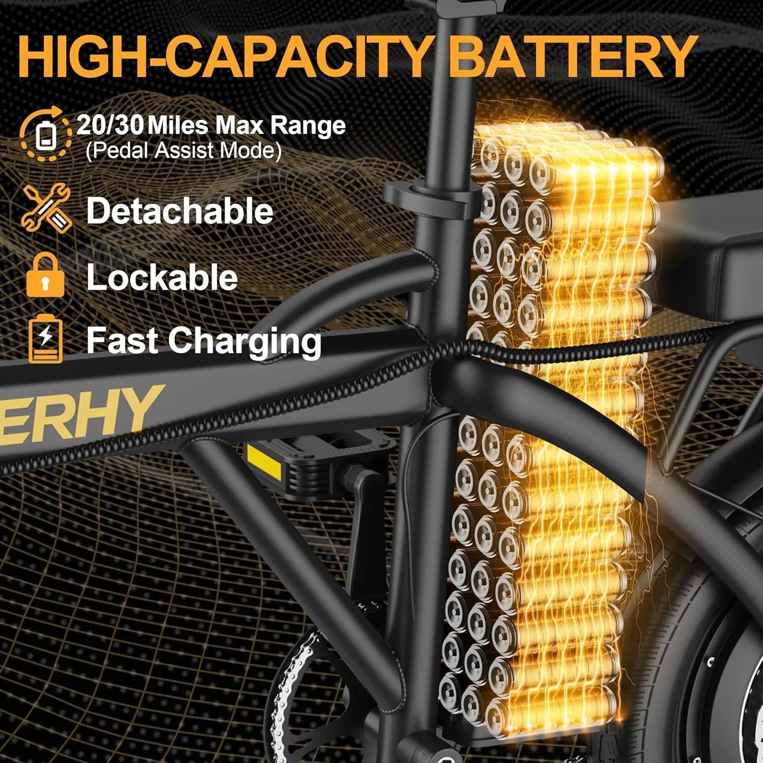Electric Bike for Adults, 500W Motor, 20 MPH Max Speed Folding Ebike, 14" Electric Bicycles, Max 20/30 Miles Range