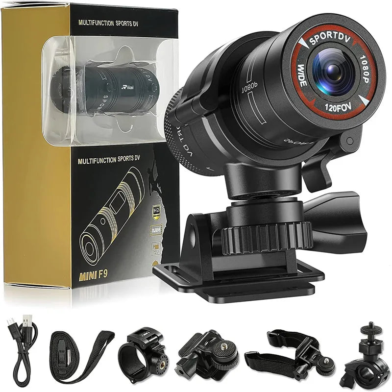 Helmet Camera 4K HD Waterproof Sports Bike Motorbike Helmet Camera High Resolution Ultra Wide Angle Lens 1080P 30fps