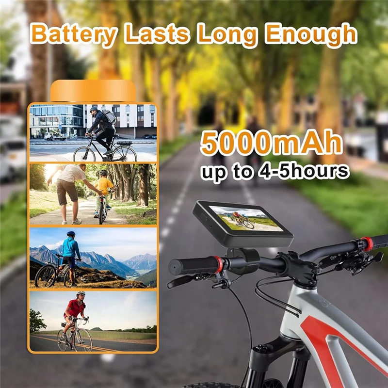 B48B-Bicycle Rear View Camera 4.3" Monitor Bike Recorder Camera 1080P Portable Night Vision For Mountain, Road E-Bike