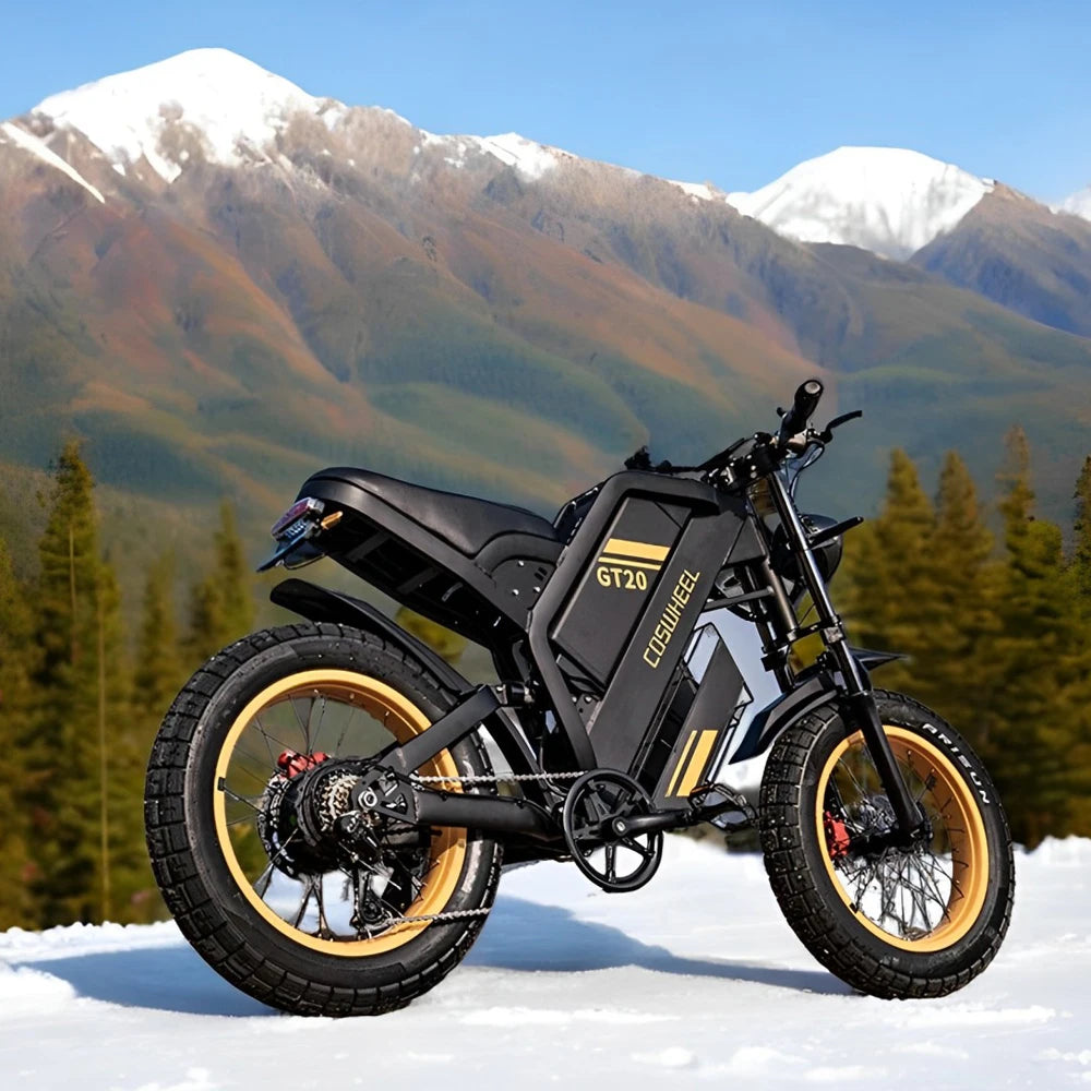 Coswheel Electric Bike for Adult 2000W 60V Off-Road Motorcycle Mountain Bikes 20Inch Electric Bike Fatbike Motorcycles E-bike