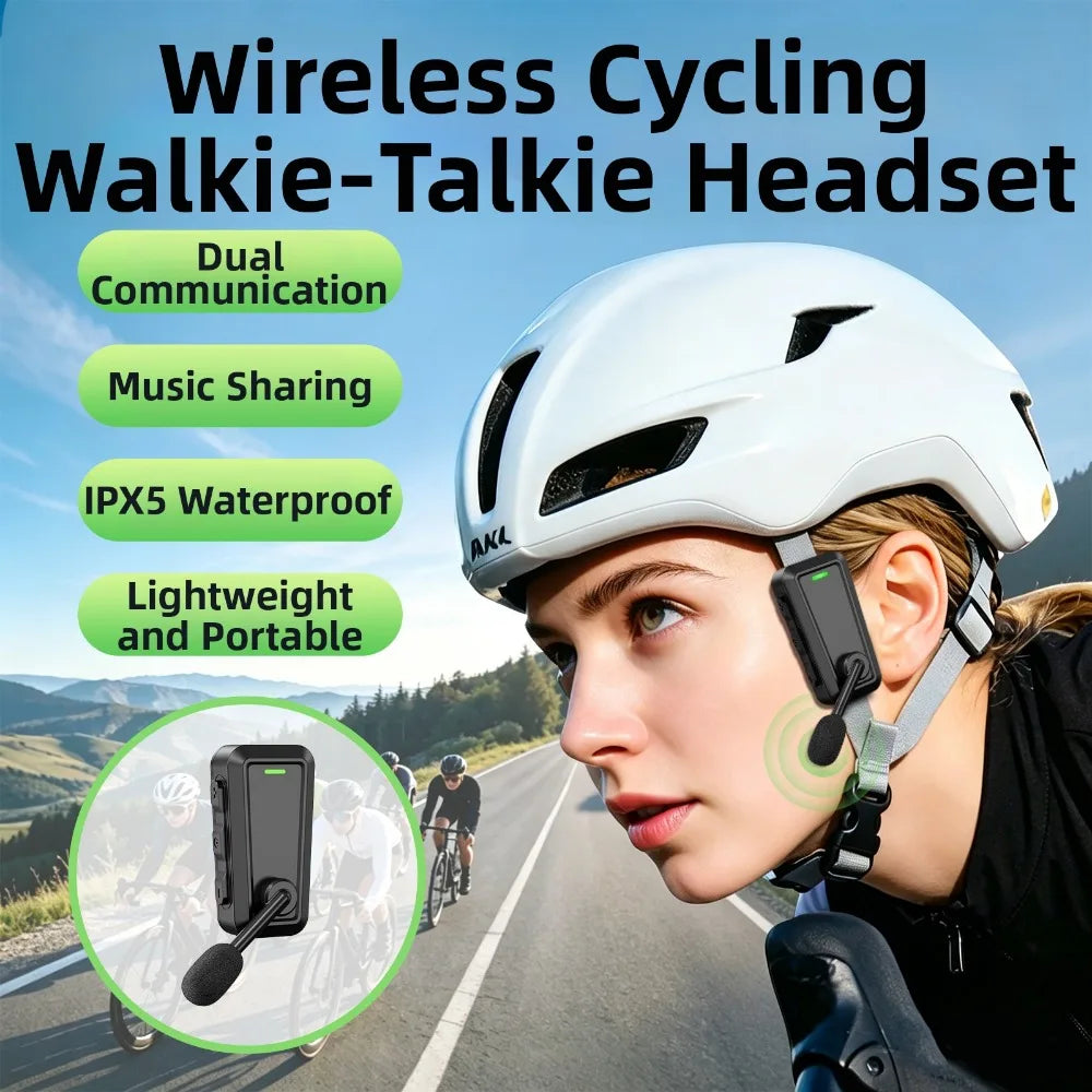 Motorcycle Summer Helmet Headset Bluetooth 6.0 Dual Ear Stereo Hands-Free Call Waterproof Earphone for Bicycle Riding