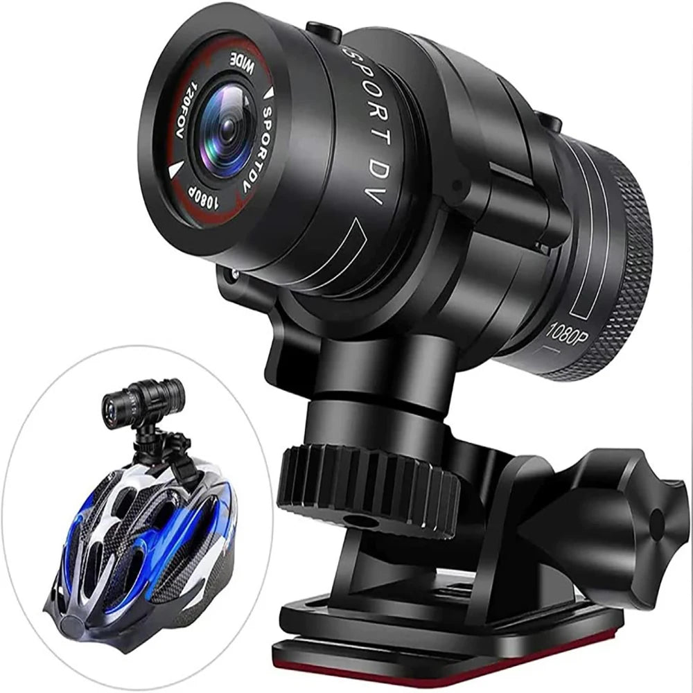 Helmet Camera 4K HD Waterproof Sports Bike Motorbike Helmet Camera High Resolution Ultra Wide Angle Lens 1080P 30fps