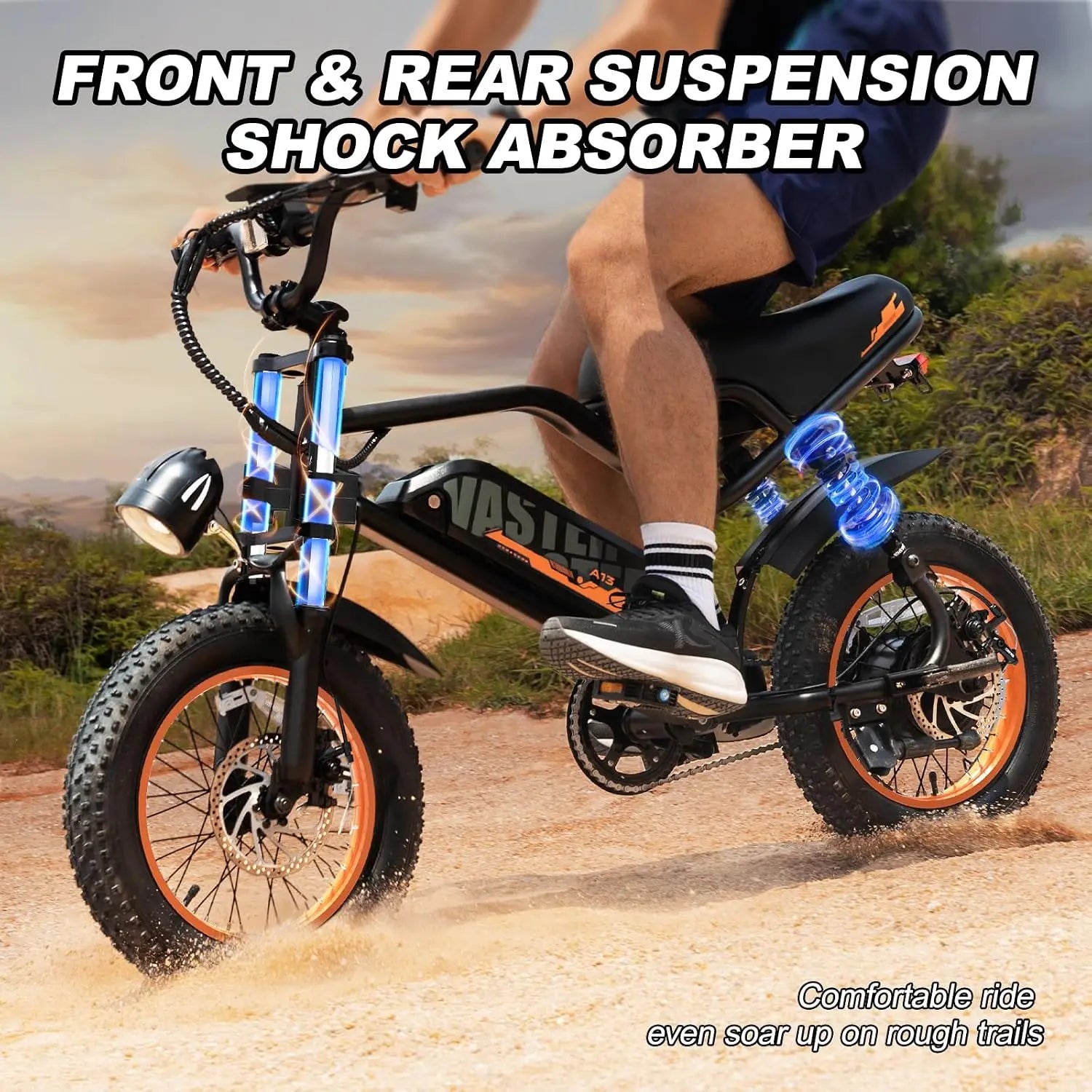 Electric Bike, 16'' E-Bike for Adults, 36V/12.8Ah Removable Battery, 20 MPH Range 45 Miles Small 500W Electric Dirt, Custom