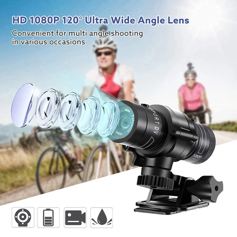 Helmet Camera 4K HD Waterproof Sports Bike Motorbike Helmet Camera High Resolution Ultra Wide Angle Lens 1080P 30fps
