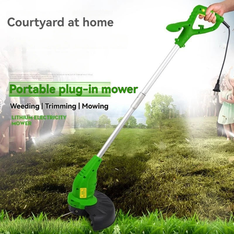 Lazy Home Small Electric Lawn Mower Lawn Mower Lawn Trimmer Weed Mower Portable